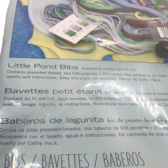 DIMENSIONS 2 Bibs Stamped Cross Stitch Kit #70-73698 – Elephant & Turtle Design - Picture 13 of 14